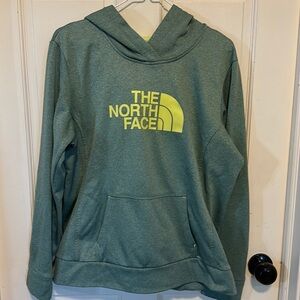 The North Face hoodie green and yellow size medium